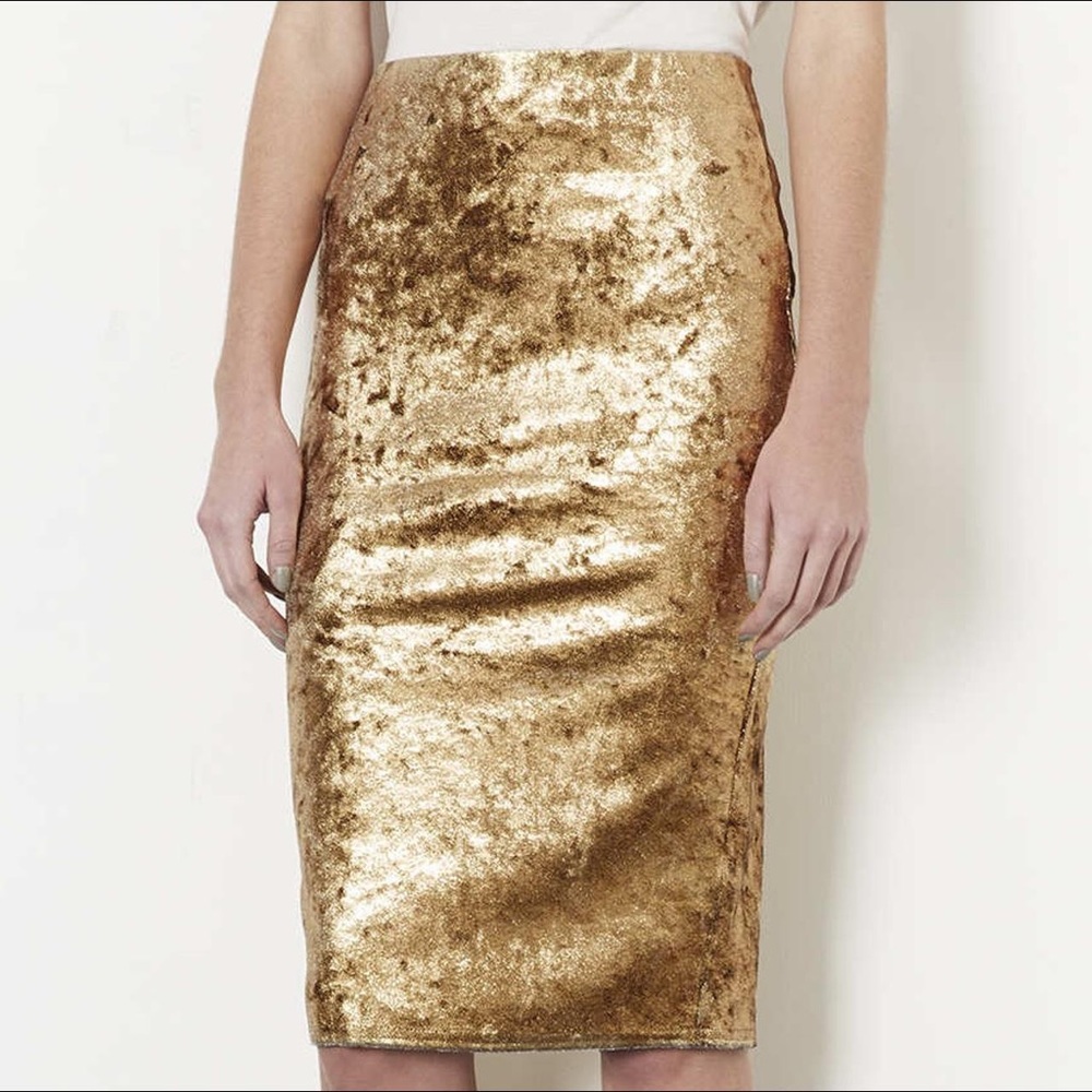 TopShop gold pencil skirt Size US 12